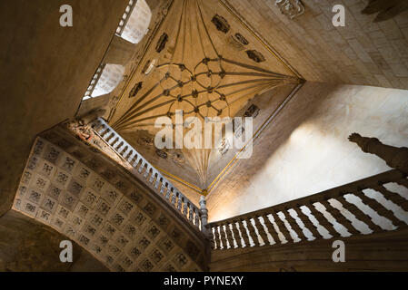 Decke über der Soto Treppe, Convento de San Esteban ist ein Dominikaner Kloster in der Plaza del Concilio de Trento gelegen in der Stadt von Salamanc Stockfoto