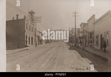 Main Street, Provo Utah, antike Post Card Stockfoto