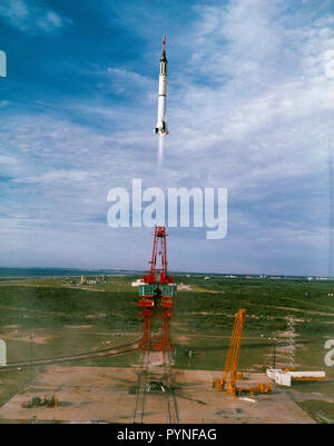 (21 Juli 1961) - - - mercury-redstone 4 (MR-4) Einführung von Virgil Grissom I. am 21. Juli 1961, von Cape Canaveral, Florida. Stockfoto