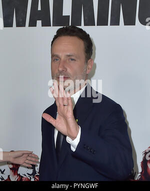 Premiere von AMC's 'The Walking Dead' Saison 9 - Ankunft mit: Andrew Lincoln Wo: Los Angeles, Kalifornien, Vereinigte Staaten, wenn: 27 Sep 2018 Credit: FayesVision/WENN.com Stockfoto