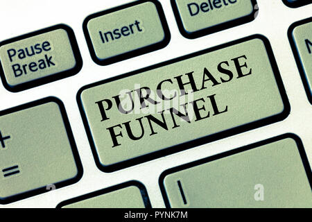 Handschrift text Purchase Funnel. Begriff Sinne Verbraucher Modell veranschaulicht, Kundenerfahrung. Stockfoto