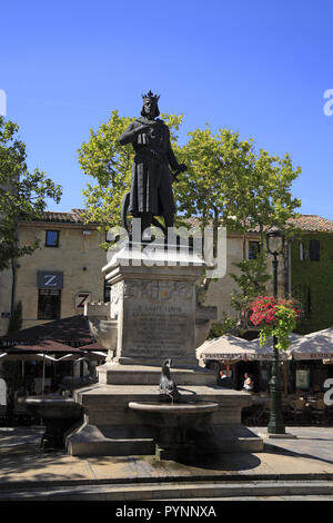 Statue von Saint Louis in Aigues Mortes, Gard, Occitanie Frankreich Stockfoto