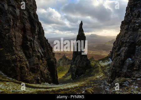 Die Nadel, Quiraing, trotternish Halbinsel, Isle of Skye, Schottland Stockfoto