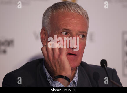 Monaco, Monaco. 29 Okt, 2018. Monaco, Monte Carlo - Oktober 29, 2018: Goldenfoot, die Meister Promenade Award Pressekonferenz mit Didier Deschamps. Goldene Fuß, Awards, Fussball, Fussball, Fussballer, Sport, Sportler, | Verwendung der weltweiten Kredit: dpa/Alamy leben Nachrichten Stockfoto