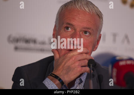 Monaco, Monaco. 29 Okt, 2018. Monaco, Monte Carlo - Oktober 29, 2018: Goldenfoot, die Meister Promenade Award Pressekonferenz mit Didier Deschamps. Goldene Fuß, Awards, Fussball, Fussball, Fussballer, Sport, Sportler, | Verwendung der weltweiten Kredit: dpa/Alamy leben Nachrichten Stockfoto