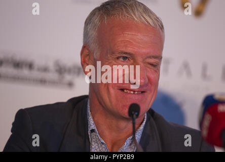 Monaco, Monaco. 29 Okt, 2018. Monaco, Monte Carlo - Oktober 29, 2018: Goldenfoot, die Meister Promenade Award Pressekonferenz mit Didier Deschamps. Goldene Fuß, Awards, Fussball, Fussball, Fussballer, Sport, Sportler, | Verwendung der weltweiten Kredit: dpa/Alamy leben Nachrichten Stockfoto