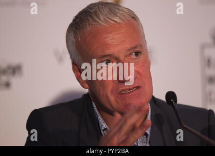 Monaco, Monaco. 29 Okt, 2018. Monaco, Monte Carlo - Oktober 29, 2018: Goldenfoot, die Meister Promenade Award Pressekonferenz mit Didier Deschamps. Goldene Fuß, Awards, Fussball, Fussball, Fussballer, Sport, Sportler, | Verwendung der weltweiten Kredit: dpa/Alamy leben Nachrichten Stockfoto