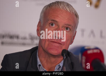 Monaco, Monaco. 29 Okt, 2018. Monaco, Monte Carlo - Oktober 29, 2018: Goldenfoot, die Meister Promenade Award Pressekonferenz mit Didier Deschamps. Goldene Fuß, Awards, Fussball, Fussball, Fussballer, Sport, Sportler, | Verwendung der weltweiten Kredit: dpa/Alamy leben Nachrichten Stockfoto