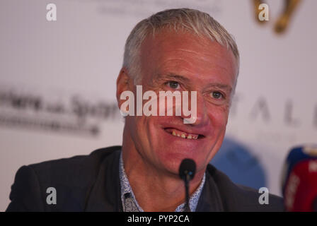 Monaco, Monaco. 29 Okt, 2018. Monaco, Monte Carlo - Oktober 29, 2018: Goldenfoot, die Meister Promenade Award Pressekonferenz mit Didier Deschamps. Goldene Fuß, Awards, Fussball, Fussball, Fussballer, Sport, Sportler, | Verwendung der weltweiten Kredit: dpa/Alamy leben Nachrichten Stockfoto