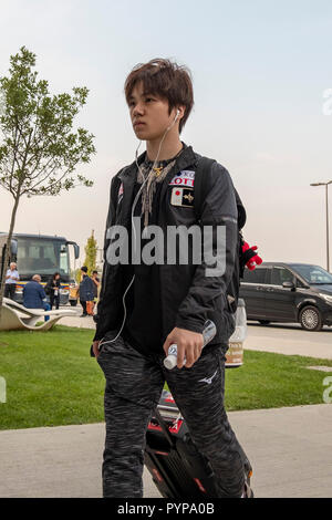 Bergamo Italien Mailand, Italien. 13 Sep, 2018. Shoma Uno (JPN) Eiskunstlauf: Lombardia Trophy 2018, Männer Praxis im Eislabor Arena in Bergamo Italien Mailand, Italien. Credit: Enrico Calderoni/LBA SPORT/Alamy leben Nachrichten Stockfoto