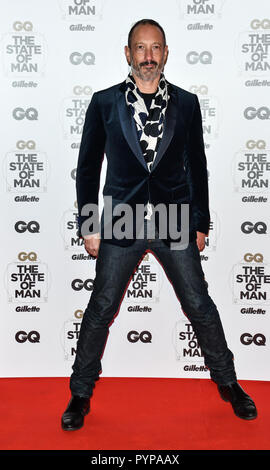 Julian Vogel Arrivers bei GQ 30-Jähriges Jubiläum Feier in Sushisamba, Markt, Convent Garden am 29. Oktober 2018. Stockfoto