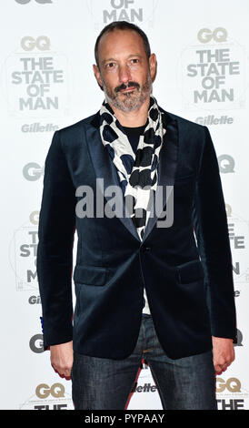 Julian Vogel Arrivers bei GQ 30-Jähriges Jubiläum Feier in Sushisamba, Markt, Convent Garden am 29. Oktober 2018. Stockfoto