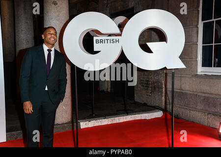 Reggie Yates Arrivers bei GQ 30-Jähriges Jubiläum Feier in Sushisamba, Markt, Convent Garden am 29. Oktober 2018. Stockfoto