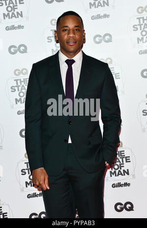 Reggie Yates Arrivers bei GQ 30-Jähriges Jubiläum Feier in Sushisamba, Markt, Convent Garden am 29. Oktober 2018. Stockfoto