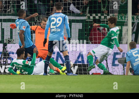 Bremen, Deutschland. 28 Okt, 2018. Keine VERKÄUFE IN JAPAN! Yuya OSAKO, Werder Bremen, Werder Bremen (HB) - Bayer 04 Leverkusen (LEV) 2:6, 28.10. 2018 in Bremen/Deutschland. € | Nutzung der weltweiten Kredit: dpa/Alamy leben Nachrichten Stockfoto