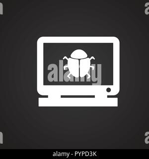 Anti Virus Monitor auf schwarzem Hintergrund Stock Vektor