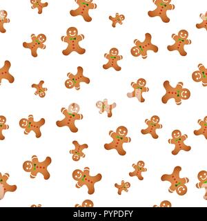 Nahtlose Hintergrund mit Weihnachtsplätzchen. Weihnachtsplätzchen. Vector Illustration. Stock Vektor