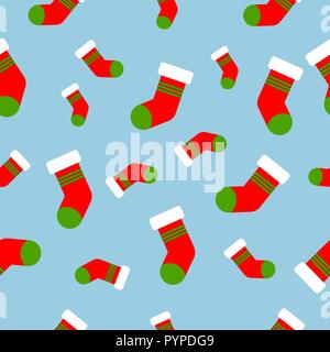 Nahtlose Muster mit Weihnachten Socken. Vector Illustration. Stock Vektor