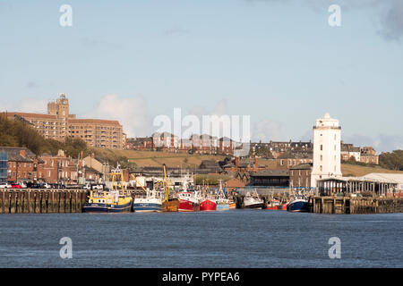 Fischerboote in North Shields fisch Kai, Tyne und Wear, England, Großbritannien Stockfoto