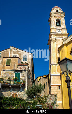 Barocke Kirche San Giovanni Battiste in Cervo Ligurien Italien Stockfoto