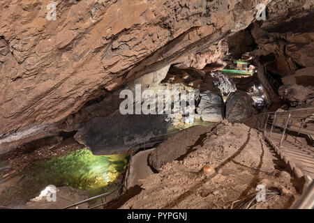 Schönen unterirdischen Innenraum der demänovska Höhle der Freiheit in den Bergen der Slowakei, Europa Stockfoto