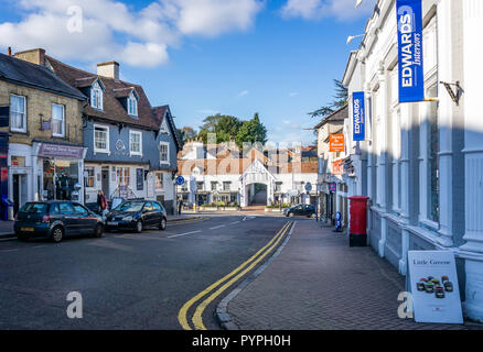 Das Horn an der Half Moon Inn in North Street, Bishop's Stortford, Hertfordshire, Großbritannien am 25. Oktober 2018 Stockfoto