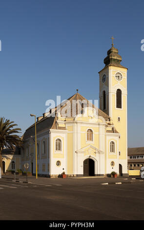 Die Evangelisch-lutherische Kirche, mit deutschen beeinflusste Architektur, Swakopmund, Namibia Afrika Stockfoto