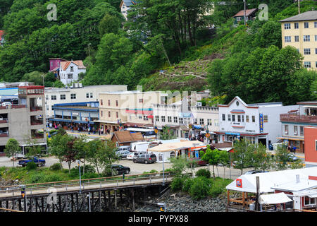 Views um Juneau Alaska, Wildnis Kapital- und Kreuzfahrtschiff Ziel Stockfoto