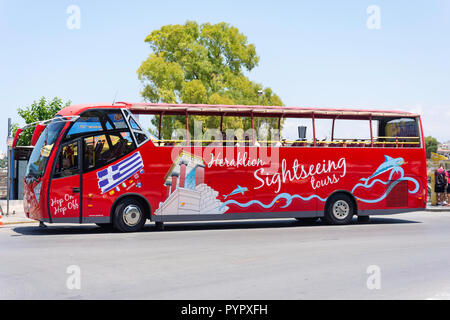 Sightseeing Tour mit dem Bus von Heraklion, Heraklion (irakleio), Irakleio Region, Kreta (Kriti), Griechenland Stockfoto