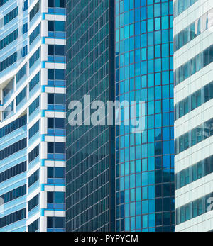 Hintergrund mit modernen Business Office Finanzarchitektur Wolkenkratzer. Singapur Stockfoto