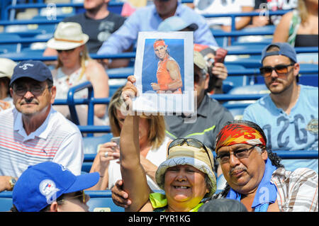 August 12, 2018 - Toronto, Ontario, Kanada: ein Fan Unterstützung auf Rafael Nadal (Spanien) während dem Rogers Cup Tennis Turnier Finale am 12. August 2018, Aviv Stockfoto