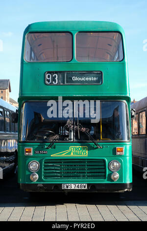 Bristol VR Doppeldeckerbus auf der Gloucester Docks Stockfoto