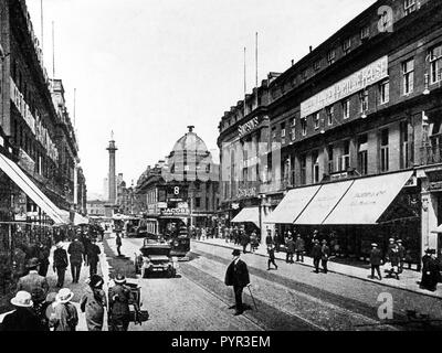 Grainger Street, Newcastle upon Tyne Anfang der 1900er Jahre Stockfoto