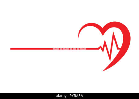 Logo für ein cardio Klinik Vector Illustration auf weißem Hintergrund Stockfoto