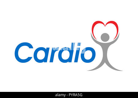 Logo für ein cardio Klinik Vector Illustration auf weißem Hintergrund Stockfoto