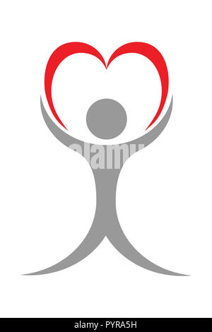 Logo für ein cardio Klinik Vector Illustration auf weißem Hintergrund Stockfoto