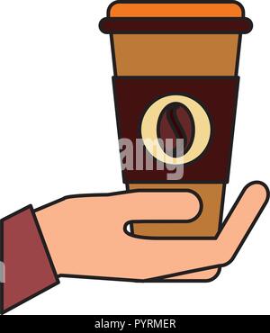 Hand einweg Kaffeetasse Stock Vektor