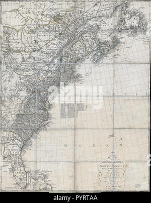 Vintage Karten/Antique Maps - eine neue Karte der Britischen Kolonien in Nordamerika, dem Sitz des gegenwärtigen Krieges, aus den besten Umfragen Stockfoto