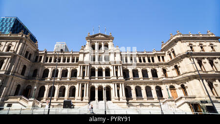 Fassade des frühen 19. Jahrhunderts und denkmalgeschützten Treasury Building, in der Italienischen Renaissance Architektur, Wohnen heute eine Gaming Casino, im Zentralen Stockfoto