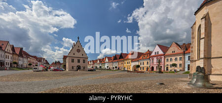Rathausplatz in Bardejov, Slowakei Stockfoto