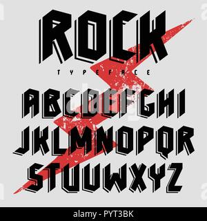 Vektor Alphabet für Musik Poster Design, t Shirts, Grafiken und anderen mit. Gotische Schrift mit Schatten Effekt. Plus grunge Textur als Bonus Stock Vektor