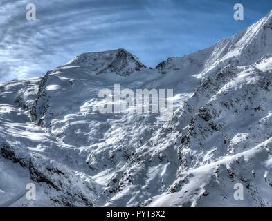 Saas Fee Gletscher im Winter, Schweizer Alpen, Schweiz Stockfoto