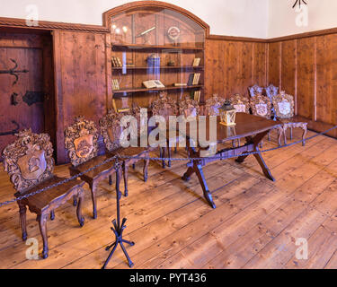 Ein Zimmer im Inneren Burg Orava in der Slowakei Stockfoto