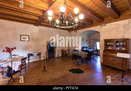 Ein Zimmer im Inneren Burg Orava in der Slowakei Stockfoto