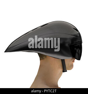 Athlet Kopf mit Time Trial Fahrrad Helm Stockfoto