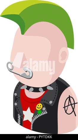 Punk Mann Avatar Menschen Symbol Stock Vektor