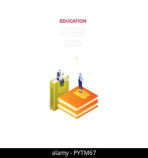 Bildung Konzept - Moderne isometrische Vektor Web Banner Stock Vektor