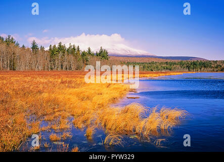 Daicey Teich und Mount Kathadin, Baxter State Park, Maine, USA Stockfoto