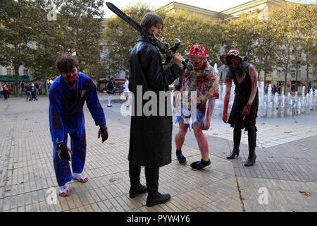 Zombie walk in Montpellier, Occitanie Frankreich Stockfoto