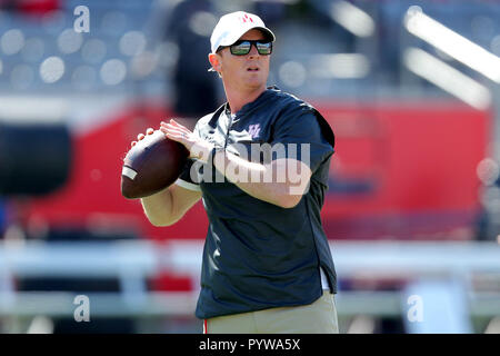 Houston, Texas, USA. 27 Okt, 2018. Houston Cougars Head Coach großen applewhite vor der NCAA Football Spiel zwischen den Houston Cougars und das South Florida Bulls an Tdecu. Credit: Erik Williams/ZUMA Draht/Alamy leben Nachrichten Stockfoto